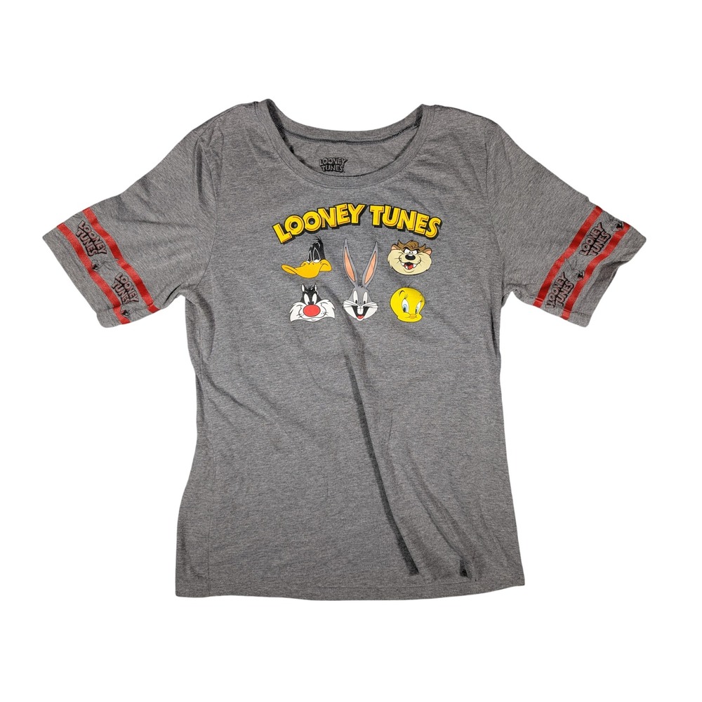 Looney Tunes Graphic Tee Shirt Gray Bugs Bunny Daffy Duck Women Extra Large XXL